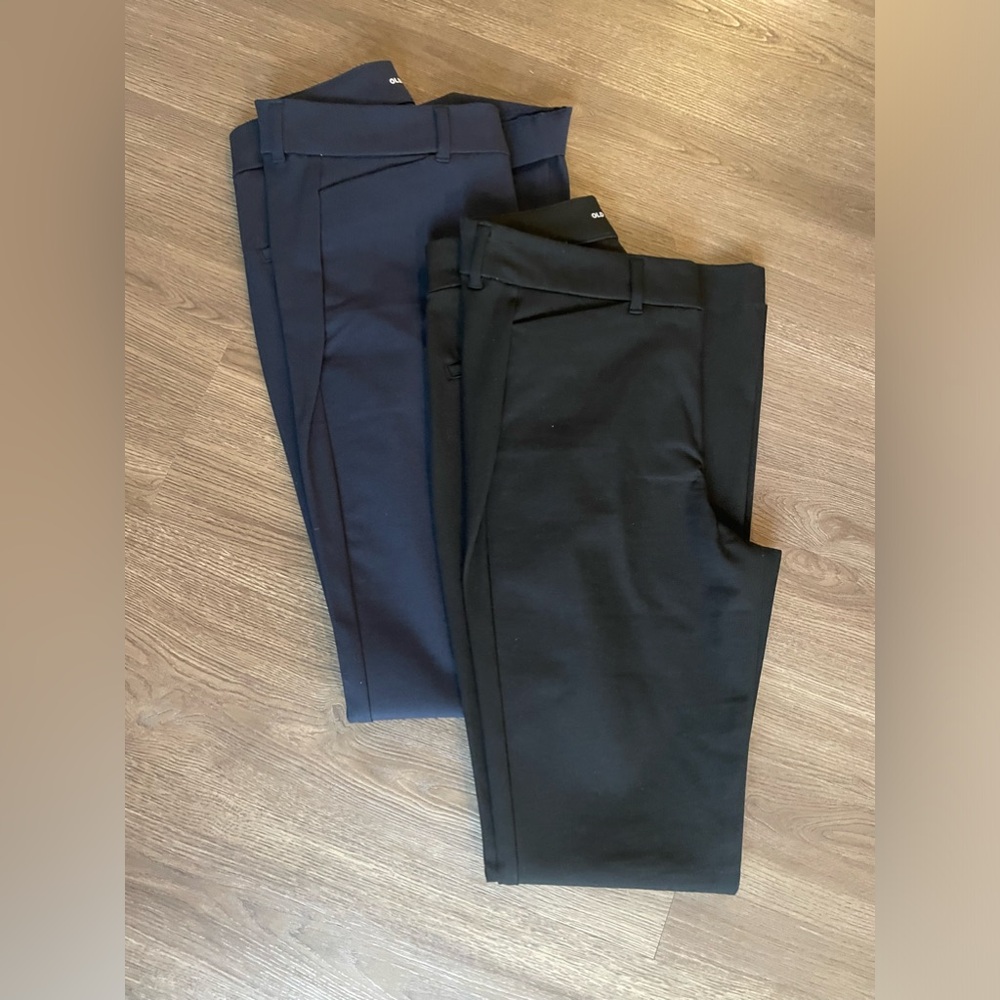 High-Waisted Pixie Flare Pants - Like New (two pairs- black and navy)